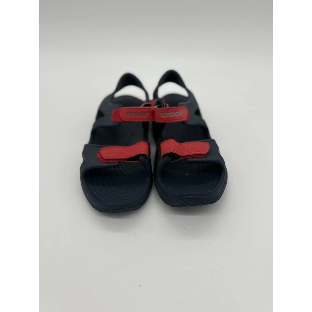 Crocs Comfort Swiftwater River Sandals Kids Size J3 Unisex Navy/Red 204988